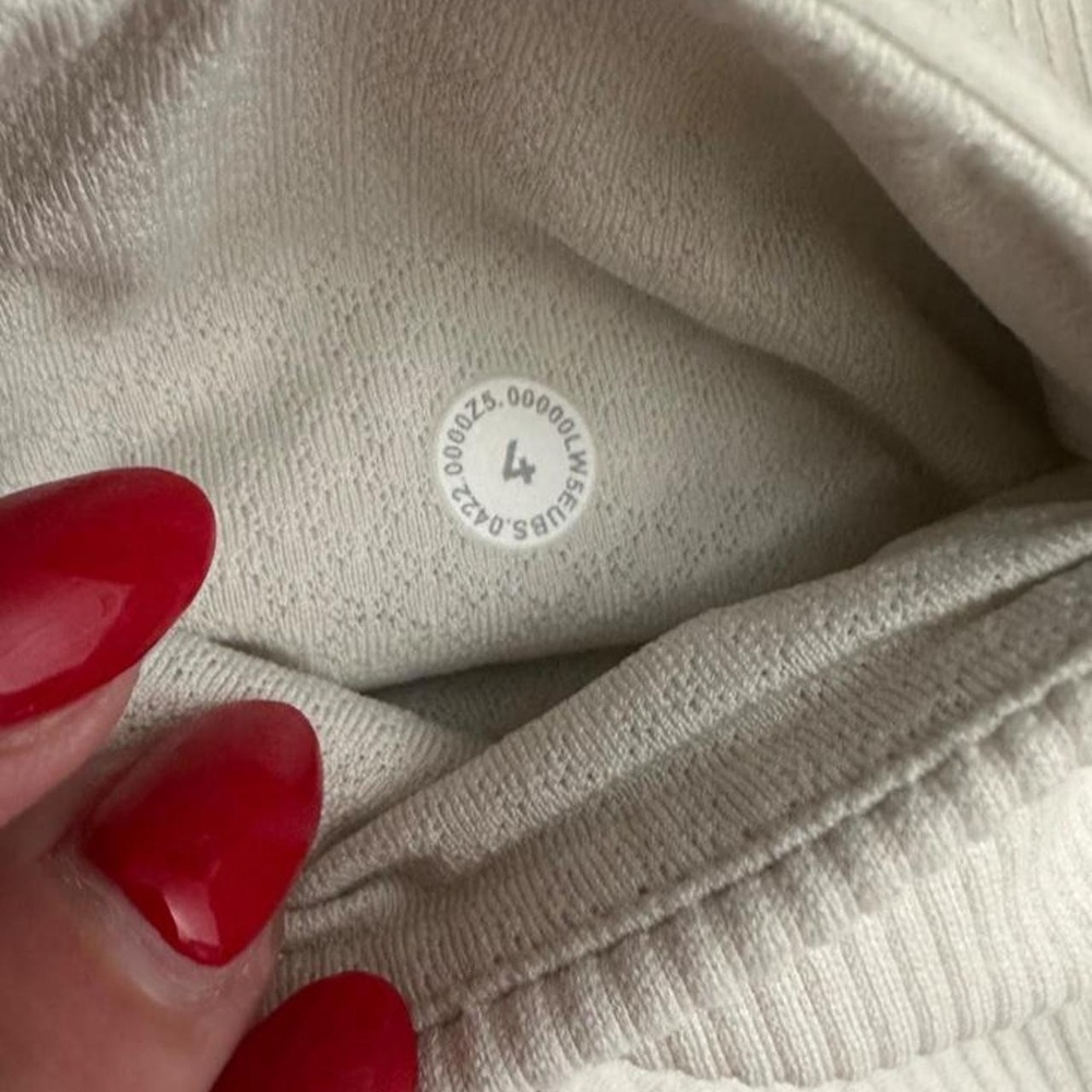 Lululemon Brushed Softstreme Ribbed Zip Flared Pant 32.5 Bone Size 4 - Picture 8 of 8